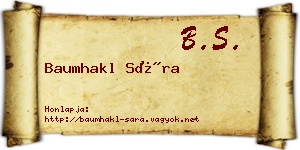 Baumhakl Sára névjegykártya